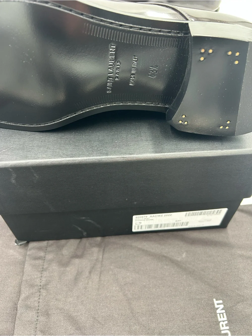 Men's Saint Laurent JEAN Leather, Derby shoes size 43.5/10.5 US  made in Italy